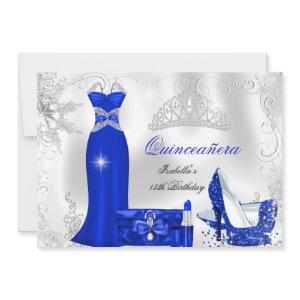Quinceanera Party Royal Blue Silver Snowflakes