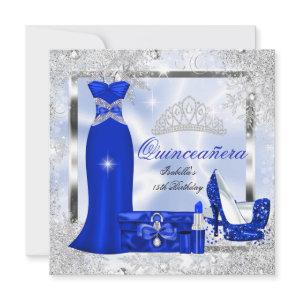 Quinceanera Party Royal Blue Silver Snowflakes S3