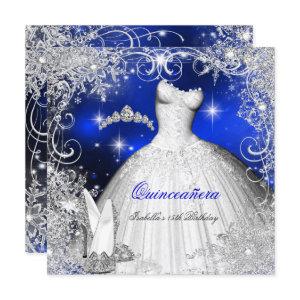 Quinceanera Party Royal Blue Winter Wonderland