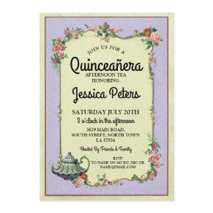 Quinceanera Party Wonderland Teapot Tea Invite