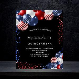 Quinceanera patriotic black budget  flyer