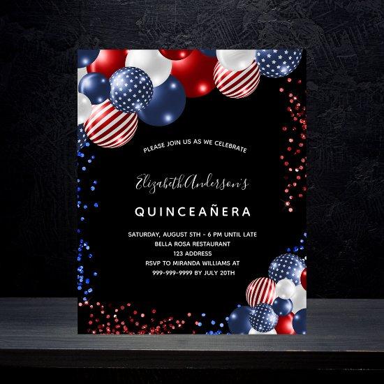 Quinceanera patriotic black