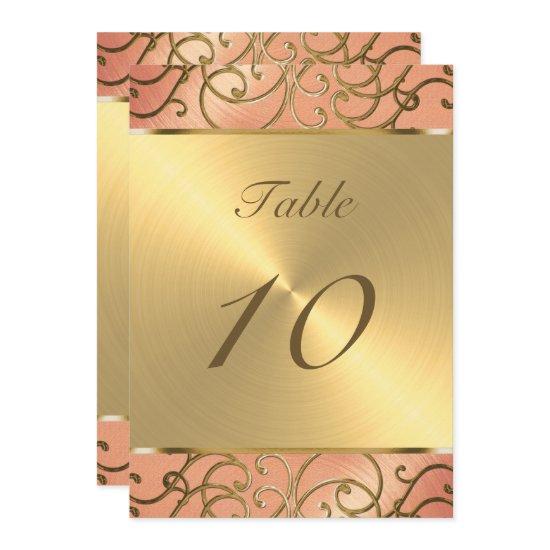 Quinceanera Peach and Gold Filigree Swirls