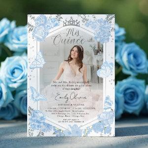 Quinceanera Photo  Dusty Blue Butterfly