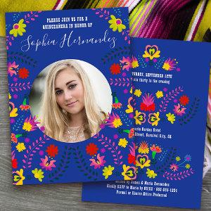 Quinceanera Photo Mexican Fiesta Party Blue