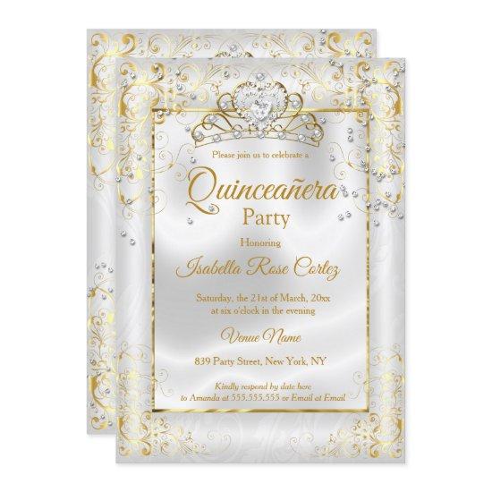 Quinceanera photo White Gold Tiara Diamond Heart
