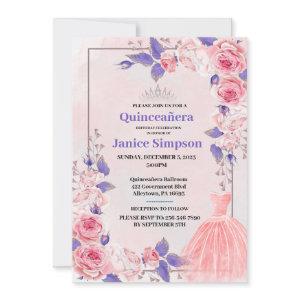 Quinceañera pink and purple roses