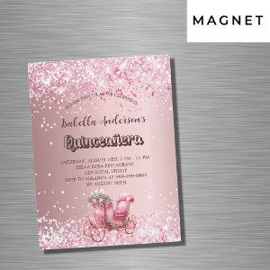 Quinceanera pink carriage luxury party magnetic