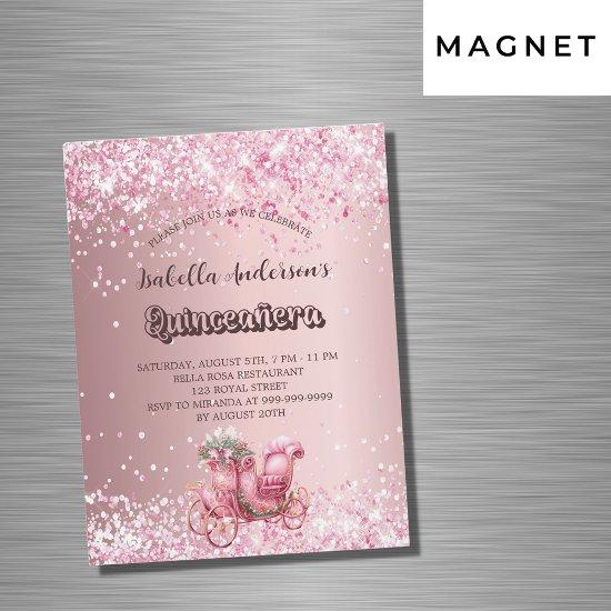 Quinceanera pink carriage luxury party magnetic