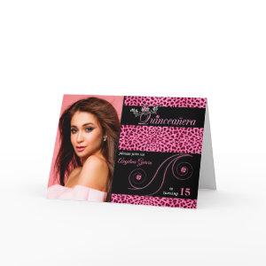 Quinceanera Pink Cheetah Print with Photo
