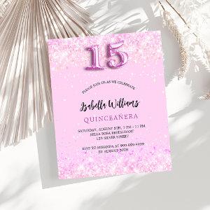 Quinceanera pink confetti budget  flyer