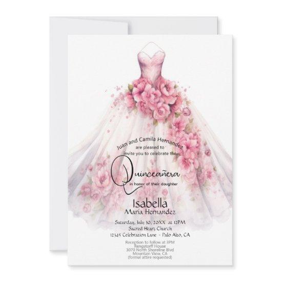 Quinceañera | Pink Floral Gown