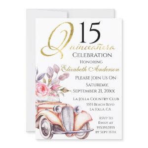Quinceanera Pink Floral Rolls Royce 15th Birthday