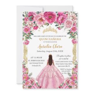 Quinceañera Pink Fuchsia Flowers Butterflies Crown