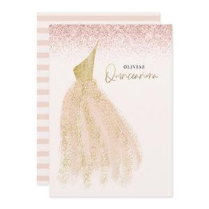 Quinceañera Pink girly glitter dress birthday
