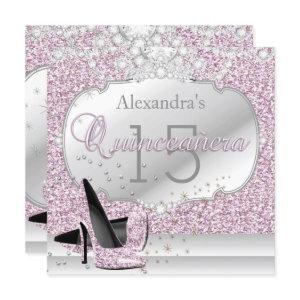 Quinceanera Pink Glitter Glamour 15 Birthday Party