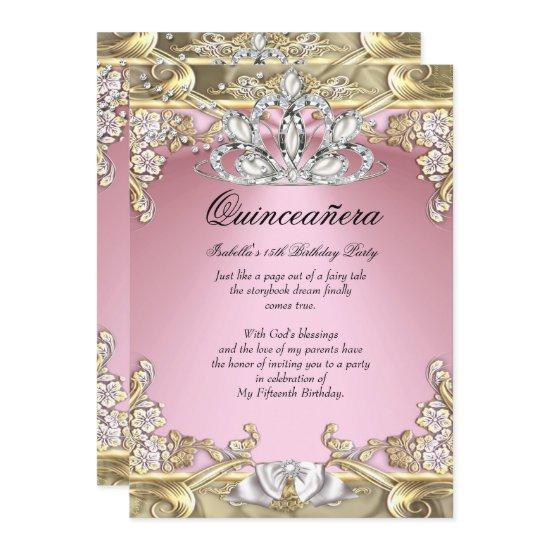 Quinceanera Pink Gold 15th Birthday Party