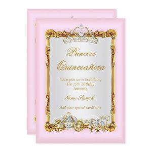 Quinceanera Pink Gold Horse Carriage Fairytale