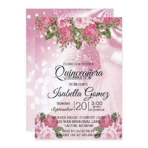 Quinceañera  Pink Mauve Gown and Flowers