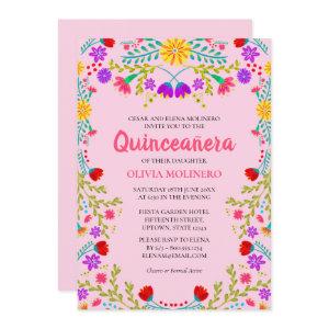 Quinceanera Pink Mexican Floral 15th Birthday