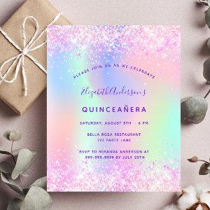 Quinceanera pink purple glitter budget  flyer