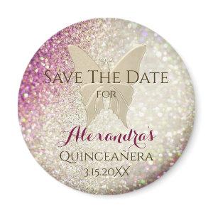 Quinceanera Pink Save The Date Magnet