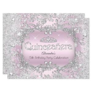 Quinceanera Pink Silver Tiara Winter Wonderland 2