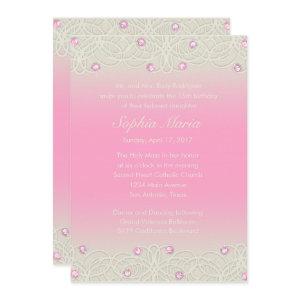 Quinceanera Pink Sparkle and Lace