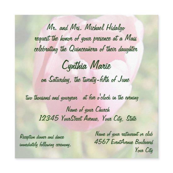 Quinceanera Pink Tulip 15th Birthday