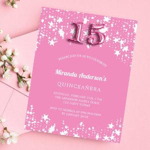 Quinceanera pink white stars
