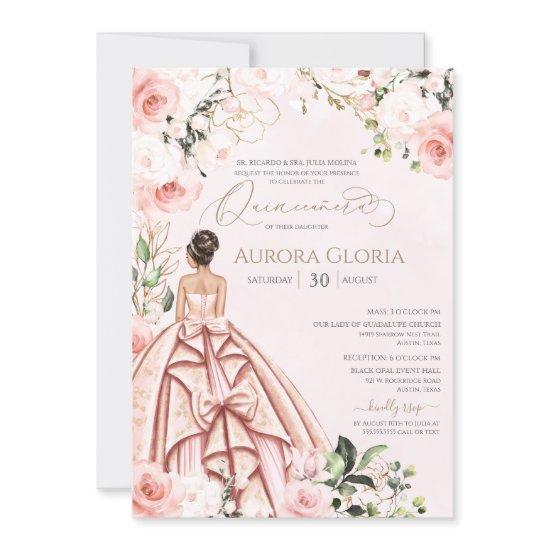 Quinceanera Pretty Pink Beautiful Blush Rose 15th