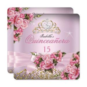 Quinceanera Pretty Pink Roses Tiara 15th Birthday