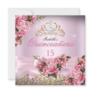 Quinceanera Pretty Pink Roses Tiara 15th Birthday