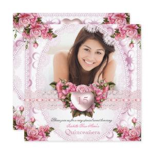 Quinceanera Pretty Pink White Rose Birthday 2