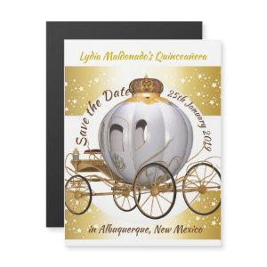 Quinceanera Princess Carriage Save the Date Magnetic
