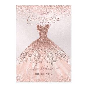 Quinceañera, Princess Faux Rose Gold Tiara+Gown