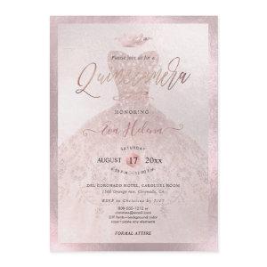 Quinceañera, Princess Faux Rose Gold Tiara+Gown