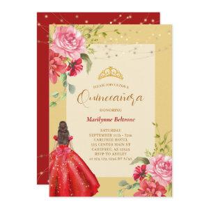 Quinceañera Princess Floral Red Yellow
