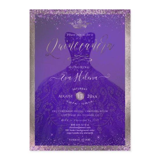 Quinceañera, Princess Glitter Purple Violet Gown