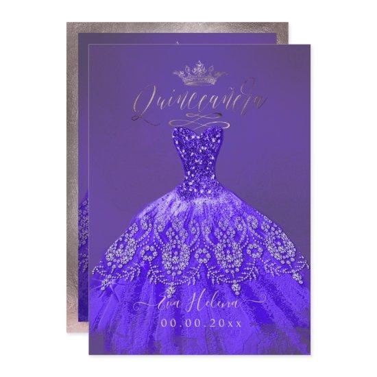 Quinceañera, Princess Glitter Purple Violet Gown