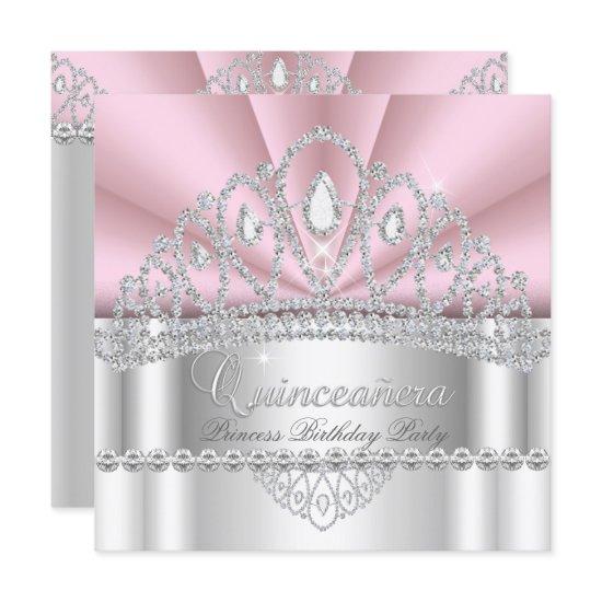 Quinceanera Princess Pink White Diamond Tiara