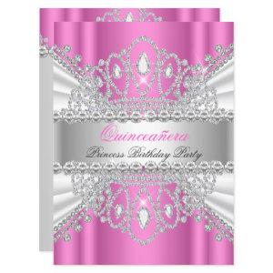Quinceanera Princess Pink White Diamond Tiara