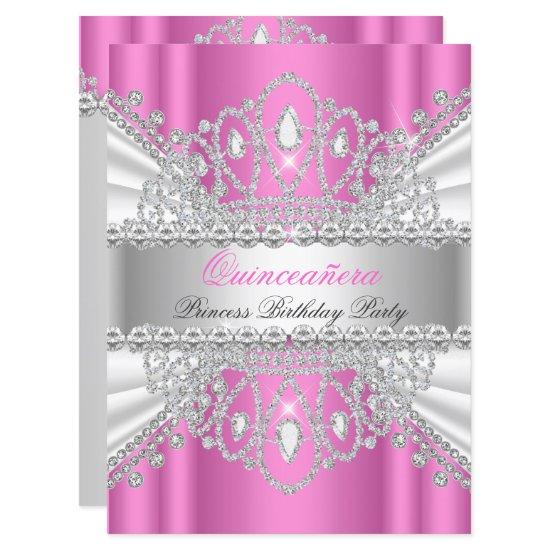 Quinceanera Princess Pink White Diamond Tiara