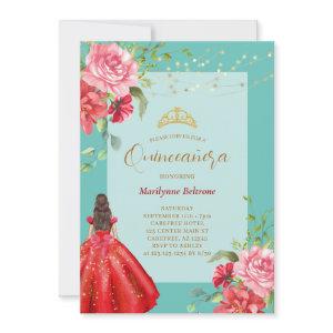Quinceañera Princess Red Floral