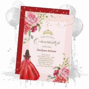 Quinceañera Princess Red Floral