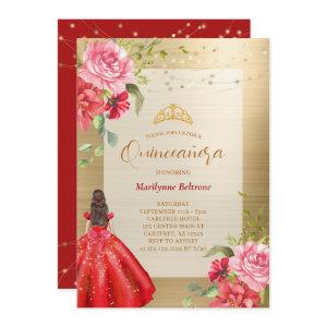 Quinceañera Princess Red Floral