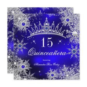 Quinceanera Princess Royal Blue Snowflake Tiara