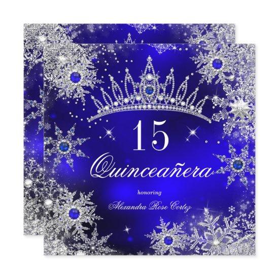Quinceanera Princess Royal Blue Snowflake Tiara