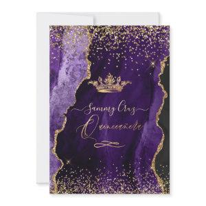 Quinceanera Purple Agate Faux Gold Dust