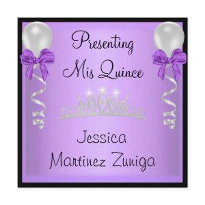 Quinceanera Purple Black Silver Jewel Tiara